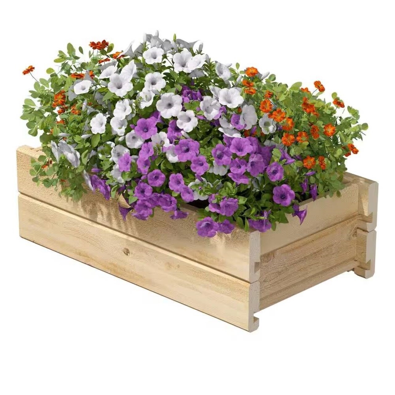 Outdoor Gardening Rectangular Cedar Wood Raised Planter Box for Flowers Herbs or Vegetables